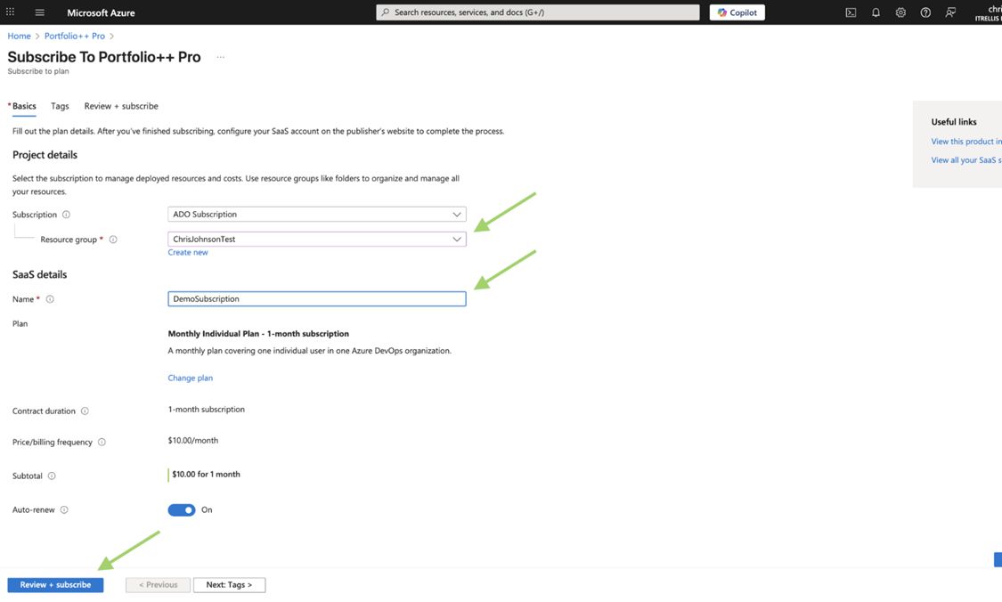 Assign resource group