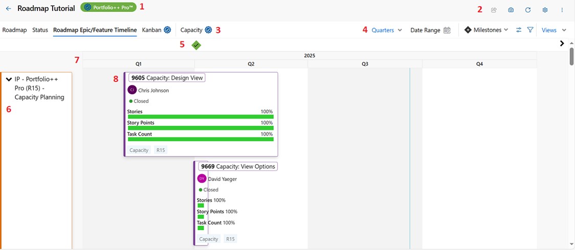 Roadmap Epic/Feature Timeline Legacy