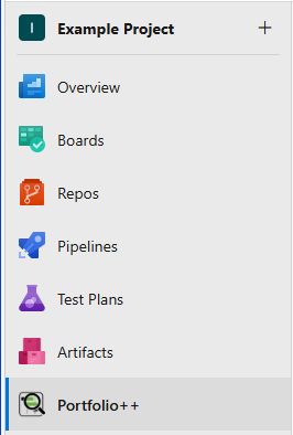Portfolio++ navigation in Azure DevOps